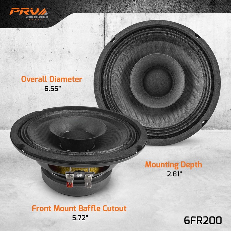 PRV AUDIO 6FR200 6 Inch Full Range Speaker, 8 Ohms,