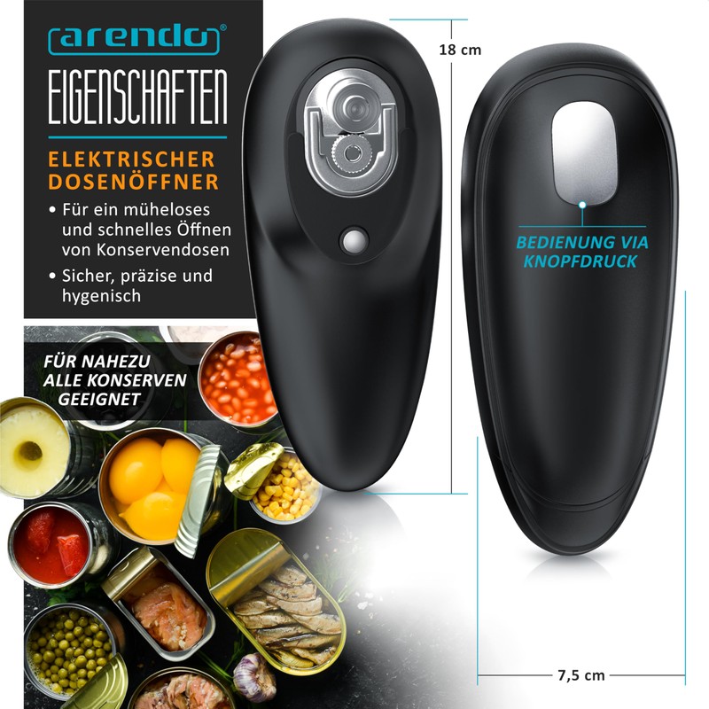 Arendo - Can opener electric - automatic 360° rotation -