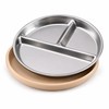 3-Pack Stainless Steel Divided Suction Plates for Kids – 3-Section