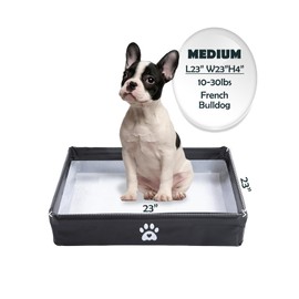 MEEXPAWS Dog Pee Pad Holder Tray Foldable, Puppy Pad Holder Liner Base High Side, Dog Litter Box Indoor for 22’’x22’’ Pee Pads, Training Pad Holder Leak-Proof, Potty Pad Holder for Dogs Easy Clean