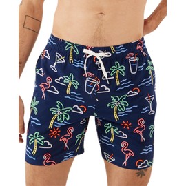 Chubbies Men’s Swim Shorts, Stretch Swimming Board Trunks, Beach Shorts, Quick Dry, 7 Inch Inseam, The Neon Lights, X-Large