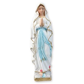 C bc 8.5" (21cm) plaster Our Lady of Lourdes statue ornament