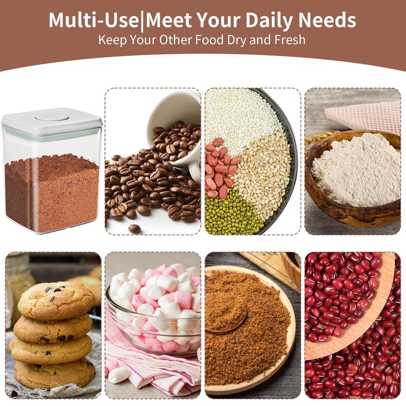 Mutclord POP Airtight Brown-Sugar Keeper-Container - 1.3Qt(42Oz/1.2L) Clear Jar |