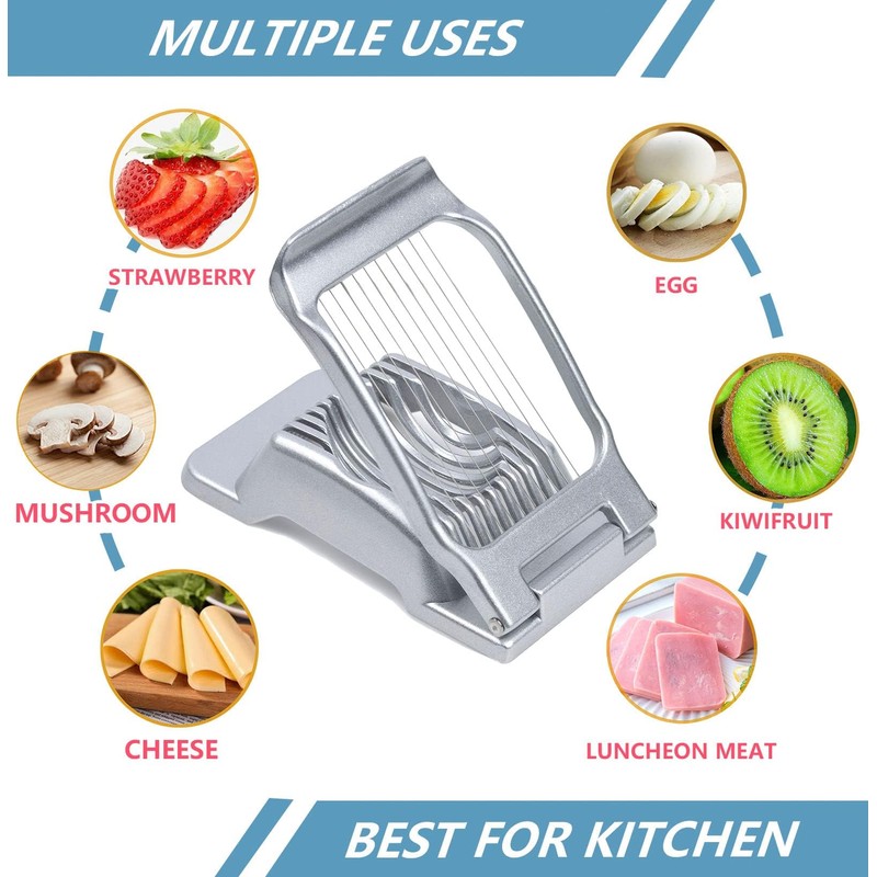 Egg Slicer,Heavy Duty Aluminium Egg Cutter for Boiled Eggs Egg