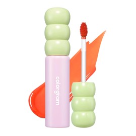 COLORGRAM COLORGRAM Fruity Glass Tint 01 Flashing Apricot | Korean Long Lasting & Waterproof Lip Stain | Glossy Dewy Lip Gloss with Apricot Coral Shade | Buildable, Blendable, Moisturizing | 0.11 Oz