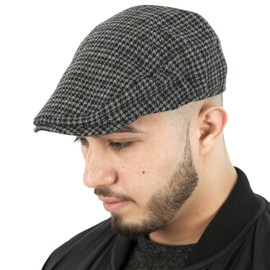 TOSKATOK Tweed Flat Caps-Charcoal-LXL