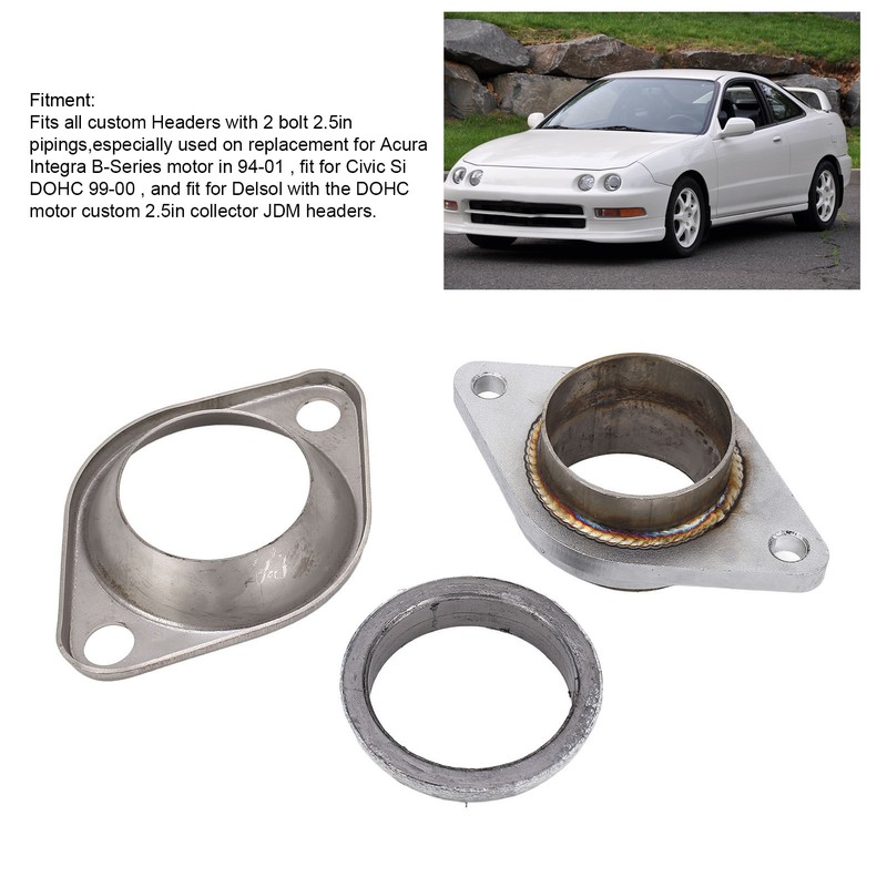 2.5in Donut Gasket with 2pcs Exhaust Manifold Flange for 2