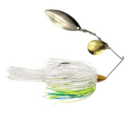 Trophy Bass Company CS-II Colorado Willow 1/2 Oz Spinnerbait, Brass and Nickel Spinner Blades with Trailer, Trout, Walleye, Pike, or Bass Lures, Fishing Lures for Freshwater or Saltwater, Blue Herring