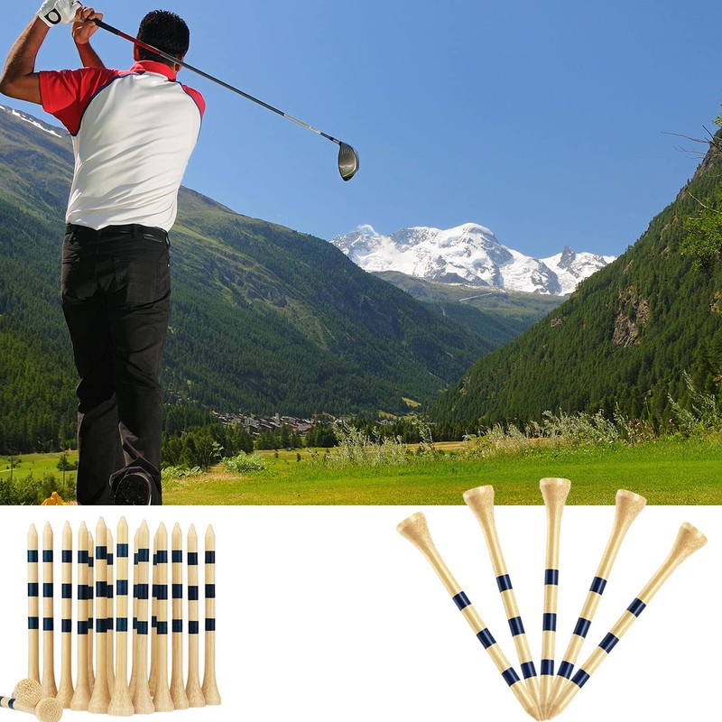ACONDE 100 x 83mm Bamboo Wooden Golf Tees Yellow