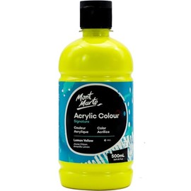 Mont Marte Acrylic Paint Yellow - 500 ml - Lemon Yellow - Ideal for Acrylic Painting - Brilliant Lightfast Colour with Great Coverage