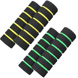 Bike Grip, Handle Grip, Grip Cover, Set of 4, Anti-slip Happy, Comfortable Grip, Sponge Cover, Lightweight, Handle Lever Grip Cover, Bike Brake Lever Cover, Fits Most Bikes, Bicycles (Yellow/Green