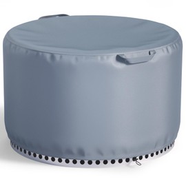 Chinchilla 19" Round Fire Pit Cover for Solo Stove Bonfire - Heavy Duty Waterproof & UV Resistant Fabric - Fits 19-21" Outdoor Gas, Table & Bowl Fire Pits - Smokeless Fire Pit Cover