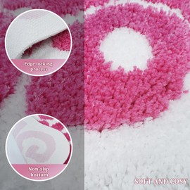 YOOCHUENG Bath Mat, Fun Bath Mat, Non-Slip, Washable, Creativity, Funny Carpet, Medium Pile Rug for Bedroom, Shower Mat, Quick-Drying, Bath Mat, Fuchsia