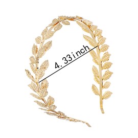Guqqeuc Bridal Headband Leaf Hairbands for Women Girls Wedding Headpieces for Bridesmaid Bride Greek Goddess Head Bands for Wedding Prom Tiaras for Teen Girls