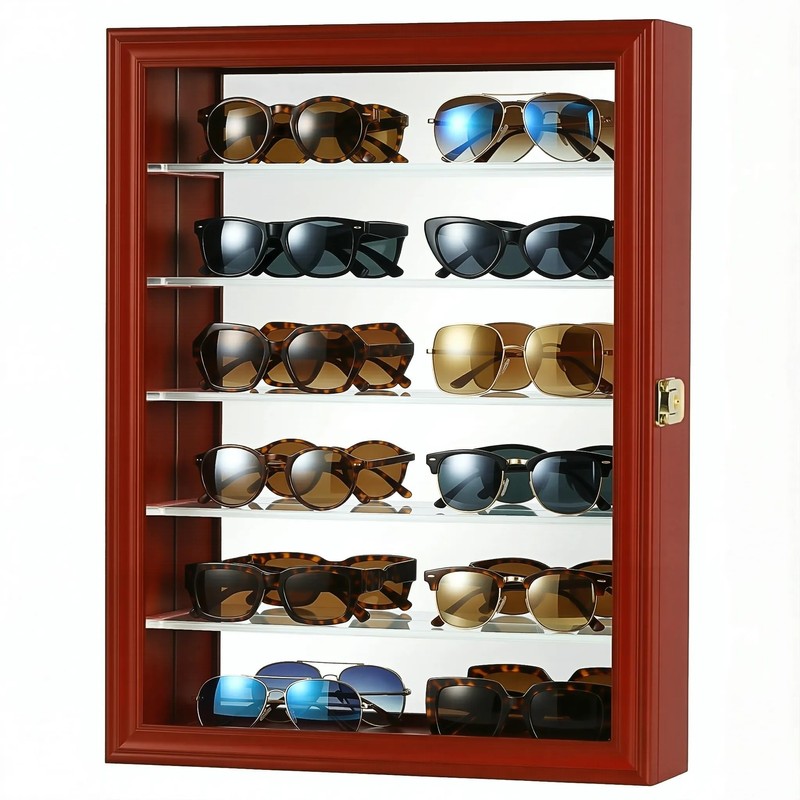 Sunglasses Display Case Shot Glass Organizer Stones Storage - Rock