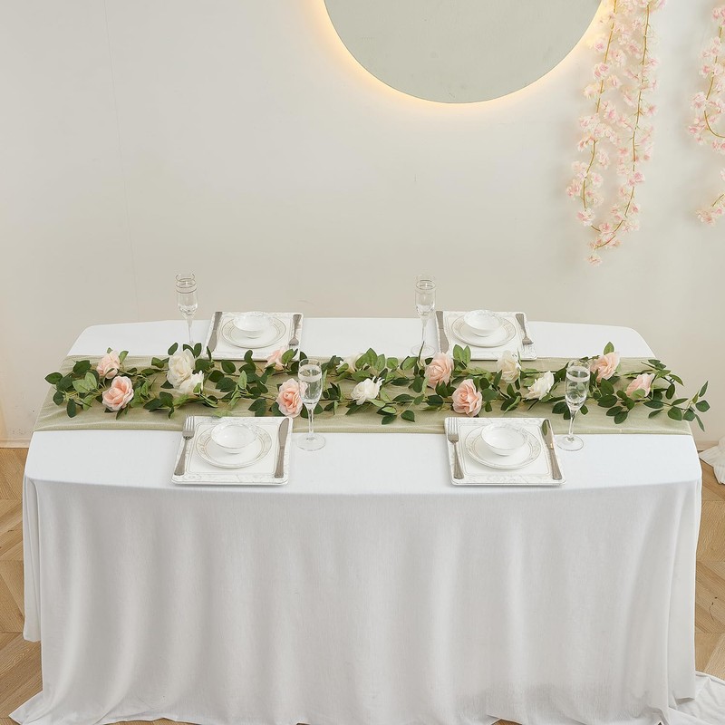 Carlita‘s Blooms Artificial Rose Garlands Rose Vines Leaves Banners Hanging