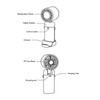 Handheld Fan Quiet Foldable Brushless Motor Digital Display 3600mah 3