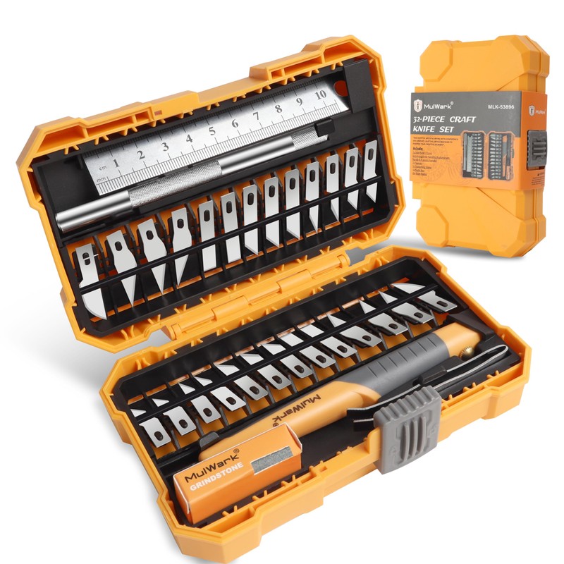 MulWark 32-Piece Precision Hobby Knife Set - Exacto Knife Set