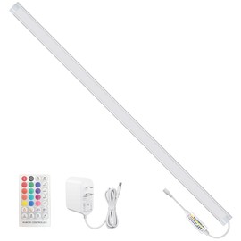 LAIFUNI Under Cabinet Lights with Remote, 20 Color Changeable Closet Lights, Dimmable LED Light Bar, RGB Lighting for Desk, Counter, Workbench, Kitchen, Shelf (36 Inch)