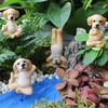 Yoga Dog Figurine Set Dog Doing Yoga Statue Miniature Garden