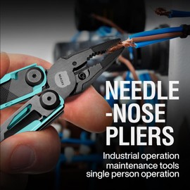 MIAOKE Multiherramienta 23 en 1 con caja de regalo premium, destornilladores, sierra, abridor de botellas, alicates, cuchillo de camping, el mejor regalo para novio, papá, marido, (azul golfo)