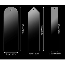 Blank Clear Acrylic Bookmarks Penta Angel 30Pcs Plastic Craft Transparent Acrylic Book Markers with 30Pcs Small Bookmark Tassels for DIY Projects and Graduation Gift Tag (30)