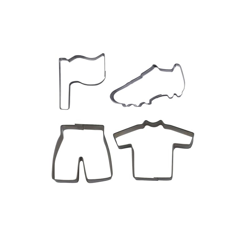 Staedter Stainless Steel 4 Piece Football Fever Cookie Cutter Set,