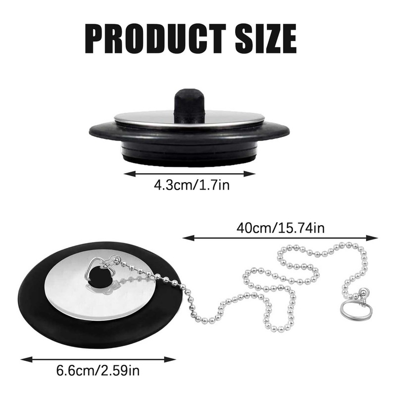 Universal Bath Plug Drain Stopper for Kitchen Sink Plug with