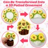 Handmade Sunflower Crochet Flower Coaster Set with Storage Basket (Yellow)