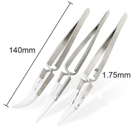 Wolfride Ceramic Tweezers Reverse Tweezers Electronics Tweezers Non-Conductive Tweezers Heat Resistant Tweezers Cross Locking Tweezers (3pcs)