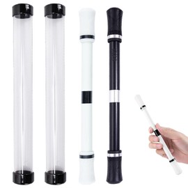 Eterspr Pack of 2 Spinning Pen, Thumb Rotating Pen, Non-Slip, for Finger Exercises, Stress Relief (White and Black)