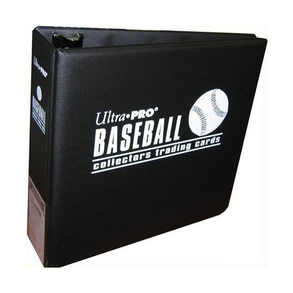 Ultra Pro BLACK Baseball Card Notebook (3 Inch D-Ring Binder) and a Sealed Box of 9 Pocket Storage Sheets (100 Pages)