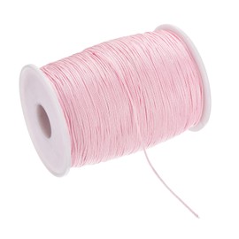 Rebower 1mm Nylon String for Bracelets, 328 Yard Nylon Beading Thread String Cord [ for Jewelry Making Bracelet Necklaces DIY Craft] - Pink