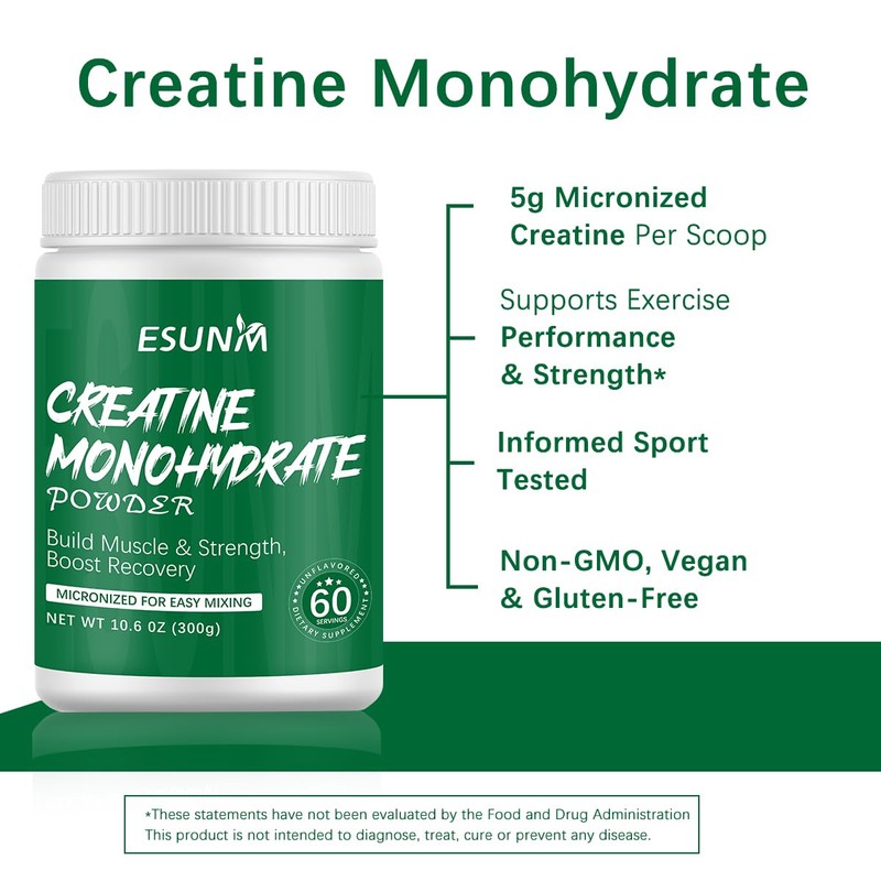 ESUNM ESUNM Creatine Monohydrate Powder, 5g Per Serving Creatine Powder