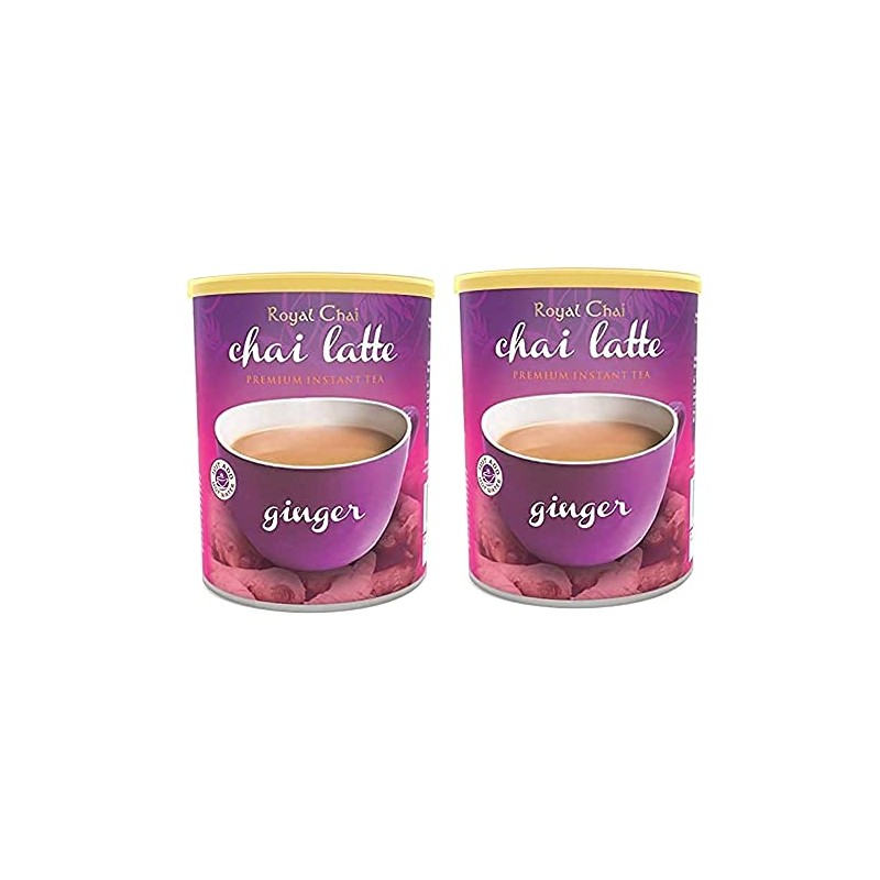 Royal Tea Ginger Chai Unsweetened Tub 400g (Pack of 2)