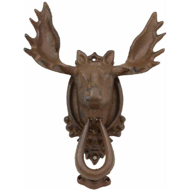 Ebros Rustic Western Forest Horned Bull Moose Head Cast Iron