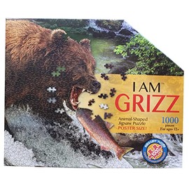 Madd Capp Puzzles - I AM Grizz - 1000 Pieces - Animal Shaped Jigsaw Puzzle, Multi