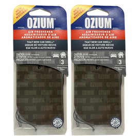 Ozium Paper Hanging Car Air Freshener with Odor Eliminator for Car - Refresh Your Ride with Automotive Air Fresheners, 3 Pieces (That New Car Smell, 2 Packs)