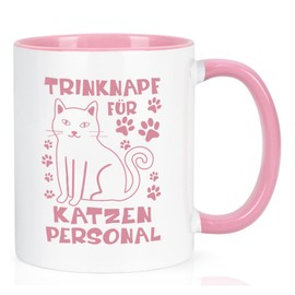 Joyamking Coffee Cup Gifts for Cat Lovers Drinking Bowl for Cat Staff Cats Gifts for Women Cats Gift Idea 320 ml Pink