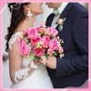 4 Bundles Artificial Peony Faux Flowers, Silk,Pink