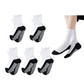 Toddler Socks with Grippers Non-Slip Grip for Cotton Seamless Ankle Hospital White Trampoline Socks