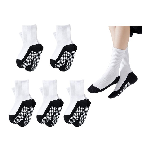 Toddler Socks with Grippers Non-Slip Grip for Cotton Seamless Ankle