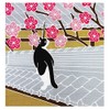 FUROSHIKI- Japanese Wrapping Cloth (Traveling-cat : Plum)