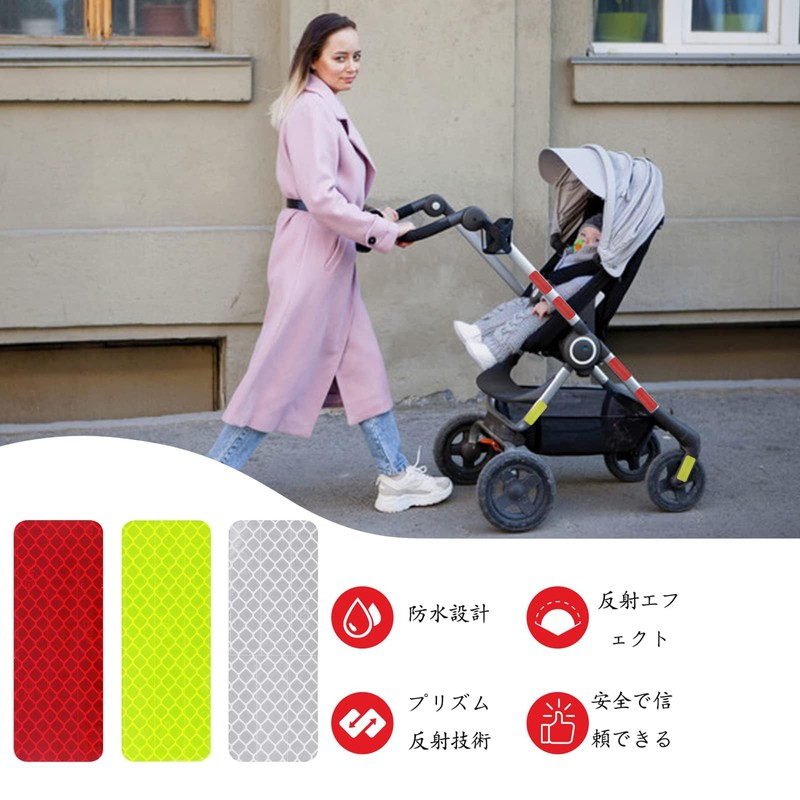 Cluoling Reflective Stickers, Pack of 30, 3 Colors (Red +