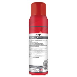 Magic Stainless Steel Cleaner Aerosol - 17 Ounce - Removes Fingerprints Residue Water Marks and Grease From Appliances - Refrigerator Dishwasher Oven Grill etc