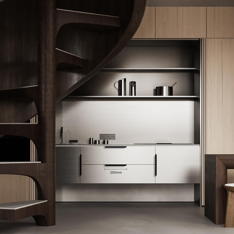 BaiNong 5 Pack Adhesive Handle 8 inch self Adhesive Cabinet