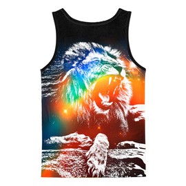 Asylvain Men Colorful Animal Tank Tops Unisex 3D Print Cool Graphic Sleeveless T-Shirt Active Vest for Women, XX-Large