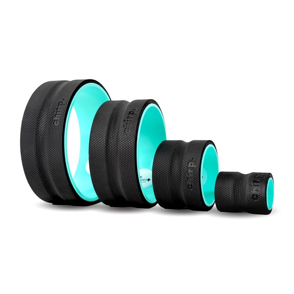 Chirp Wheel Foam Roller Set - Achieve Deep Muscle Relief with 4 Padded Foam Rollers: 12", 10", 6" Deep Tissue, & 4" Focus Roller Wheel for Targeted Back Massage, Holds Up to 500 lbs - Mint