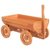 CHARMMA Decorative Wagon Natural Wood Solid fir Wood Medium Portable,Wheelbarrows-364227