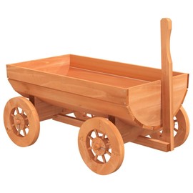 CHARMMA Decorative Wagon Natural Wood Solid fir Wood Medium Portable,Wheelbarrows-364227